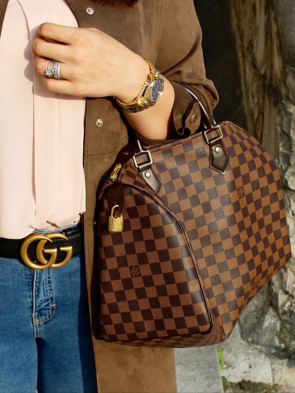 LIKE NEW! Authentic Louis Vuitton Damier Ebene Speedy 30 N41364 with LOCK & TAGS - Picture 3 of 16